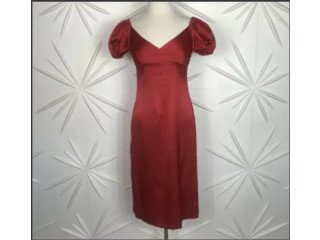 Alexis - 95% Red Silk Midi Dress