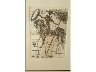 Certified and Framed Pair of Dali Etchings - El Cid & Don Quixote