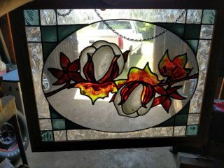 Cotton Blooms Hanging Stained Glass