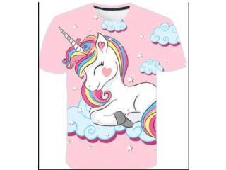 Girls printed unicorn t-shirts - $5