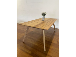Solid Tassie Oak Hardwood Timber Retro Dining Table 1800w